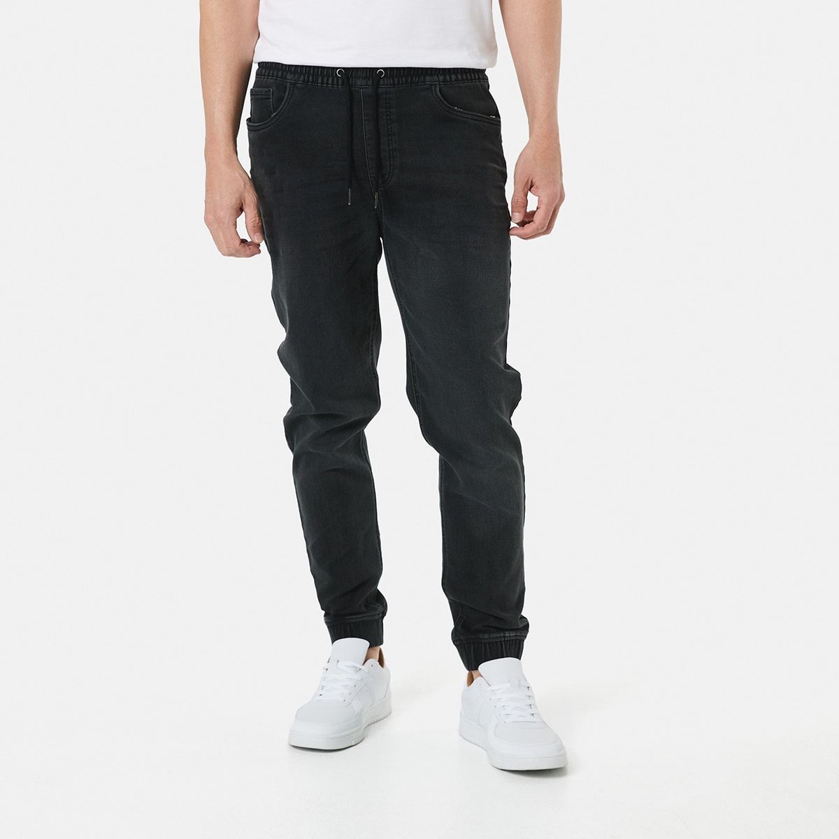 Cuffed Denim Joggers