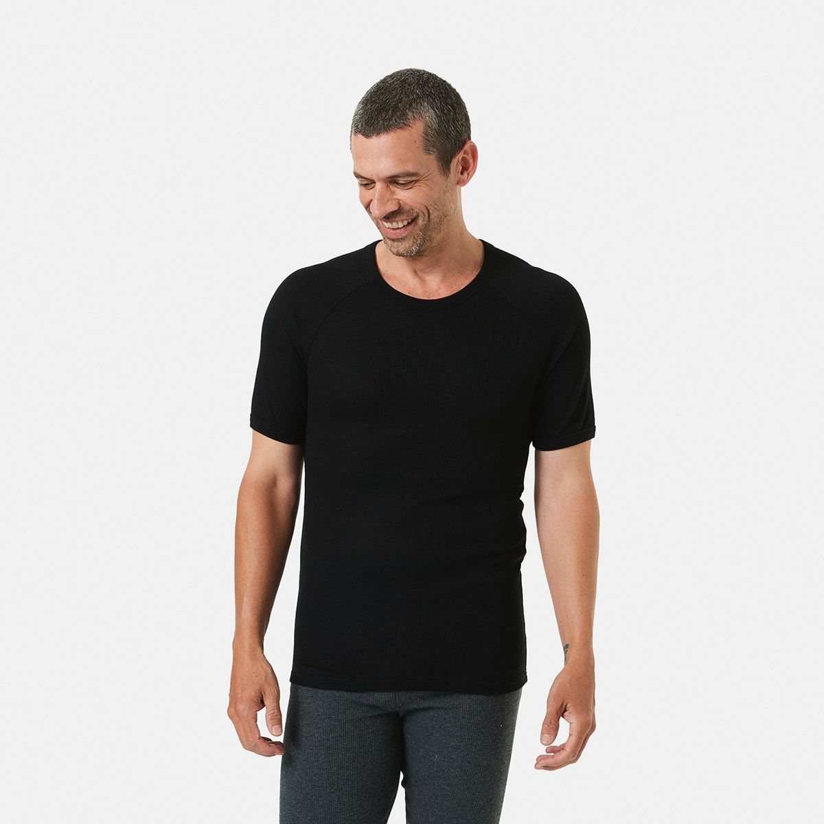Short Sleeve Mini Waffle Thermal T-shirt