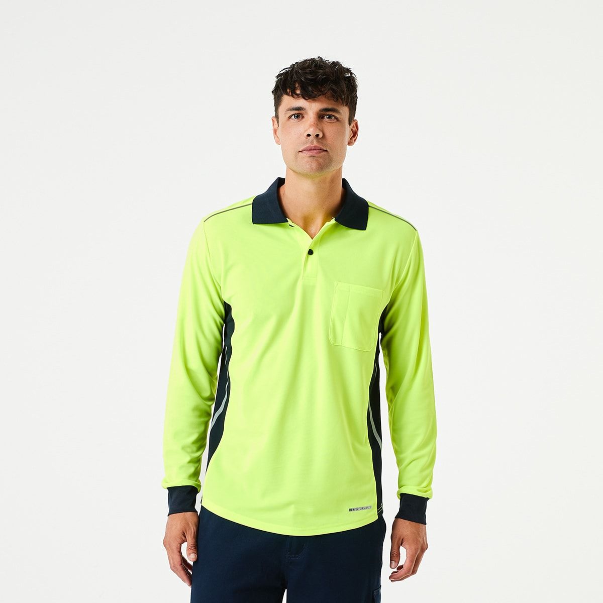 Workwear Long Sleeve Reflective Fluorescent Polo Shirt