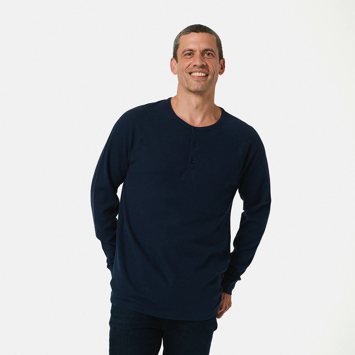 Waffle Henley Neck Top