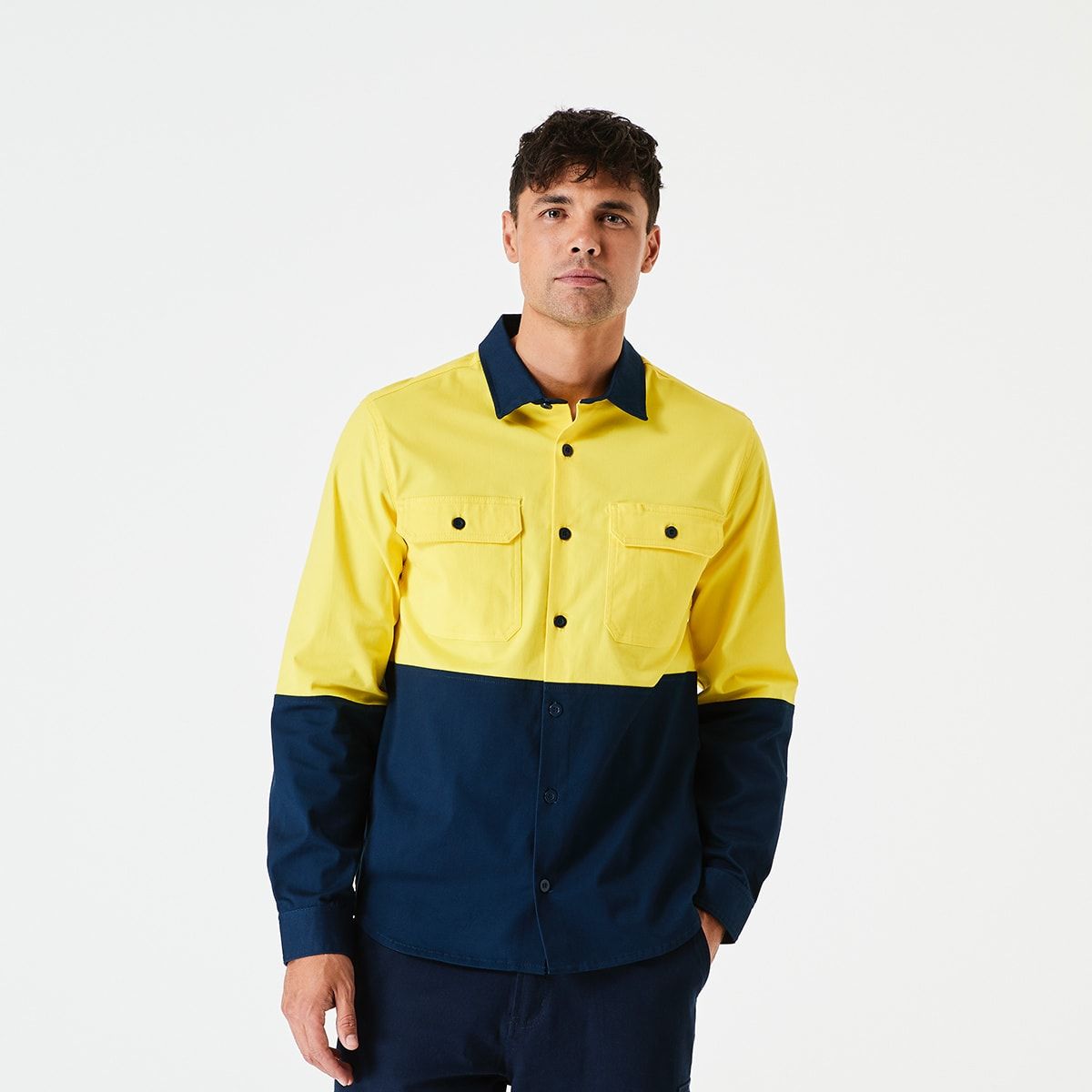 Workwear Long Sleeve Stretch Hi-Visibility Shirt