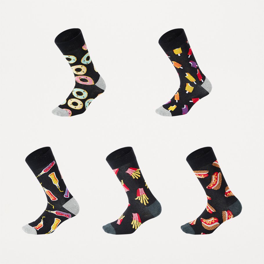 5 Pack Pattern Socks