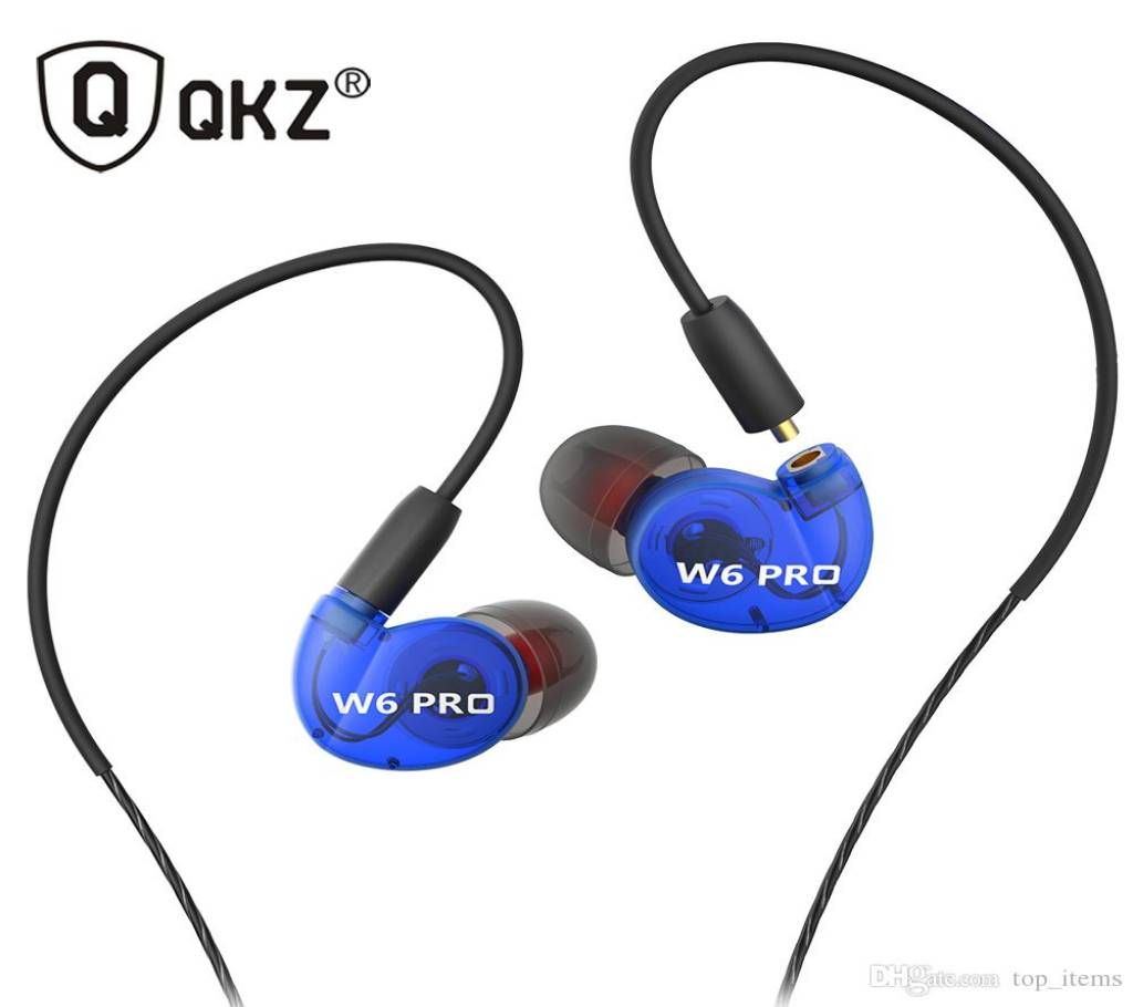 QKZ W6 PRO HiFi Detachable MMCX Dynamic Driver Earphone IEM
