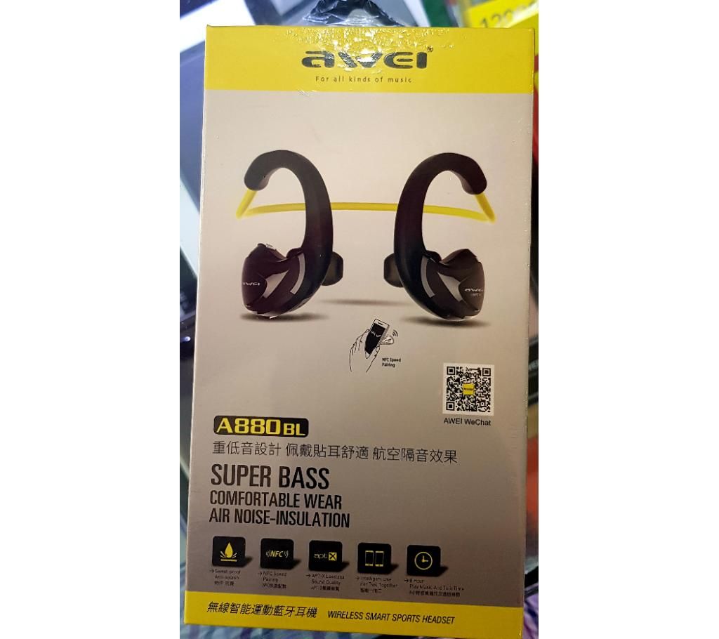 Awei A880BL Wireless Smart Sports Stereo Earphones