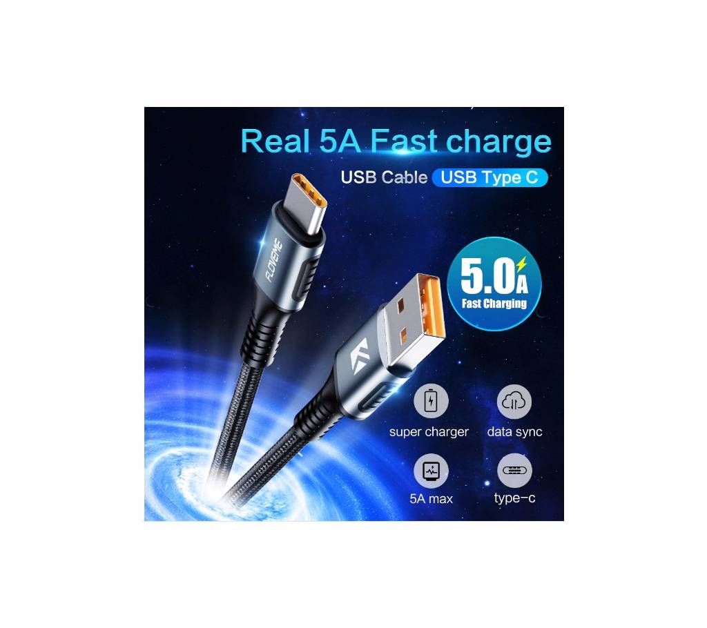FLOVEME 5A USB Fast Quick Charging Type-C Cable 1.1meter