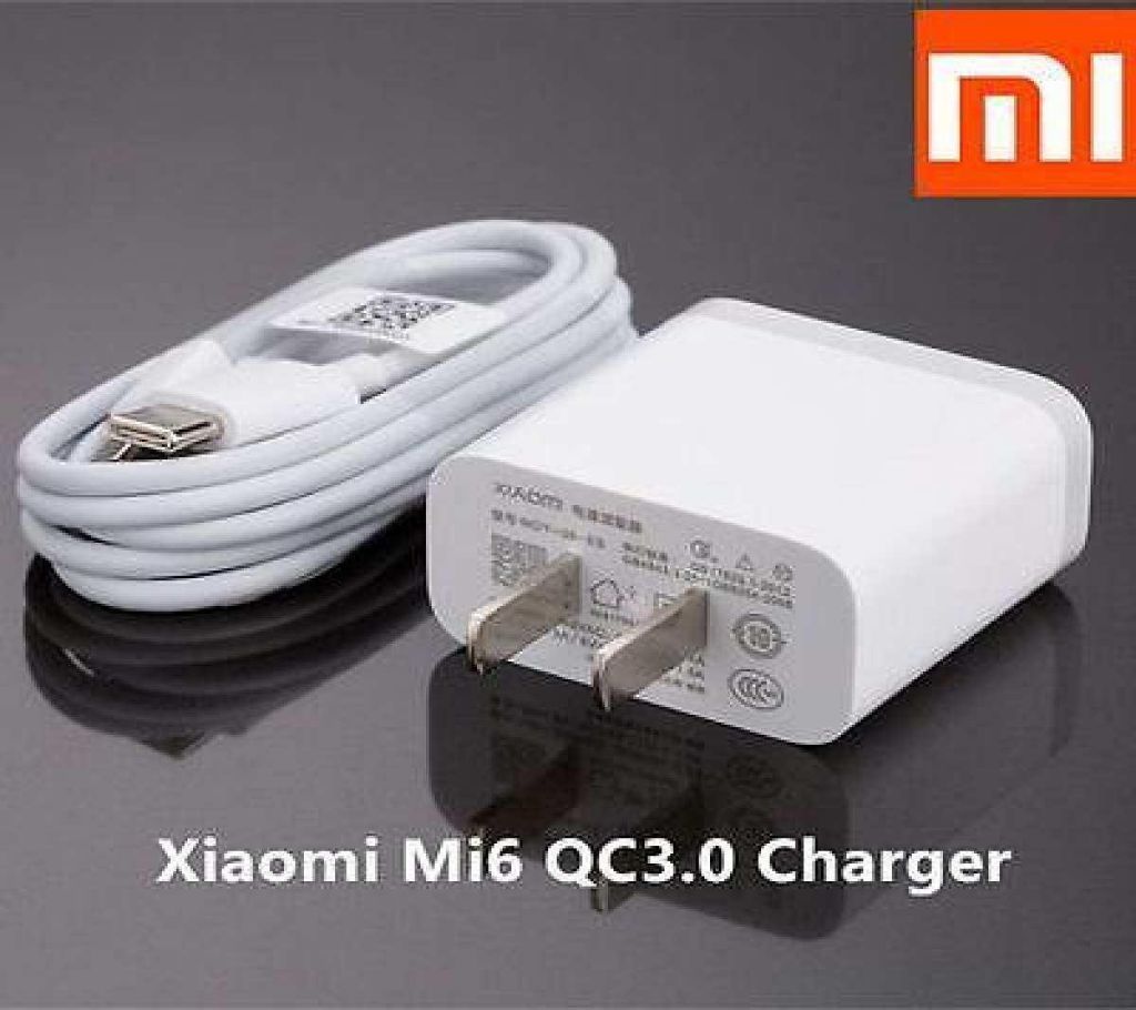 QC3.0 Mi Original MI6 charger 3A Travel Quick USB Wall Adapter tipe/type C Cable