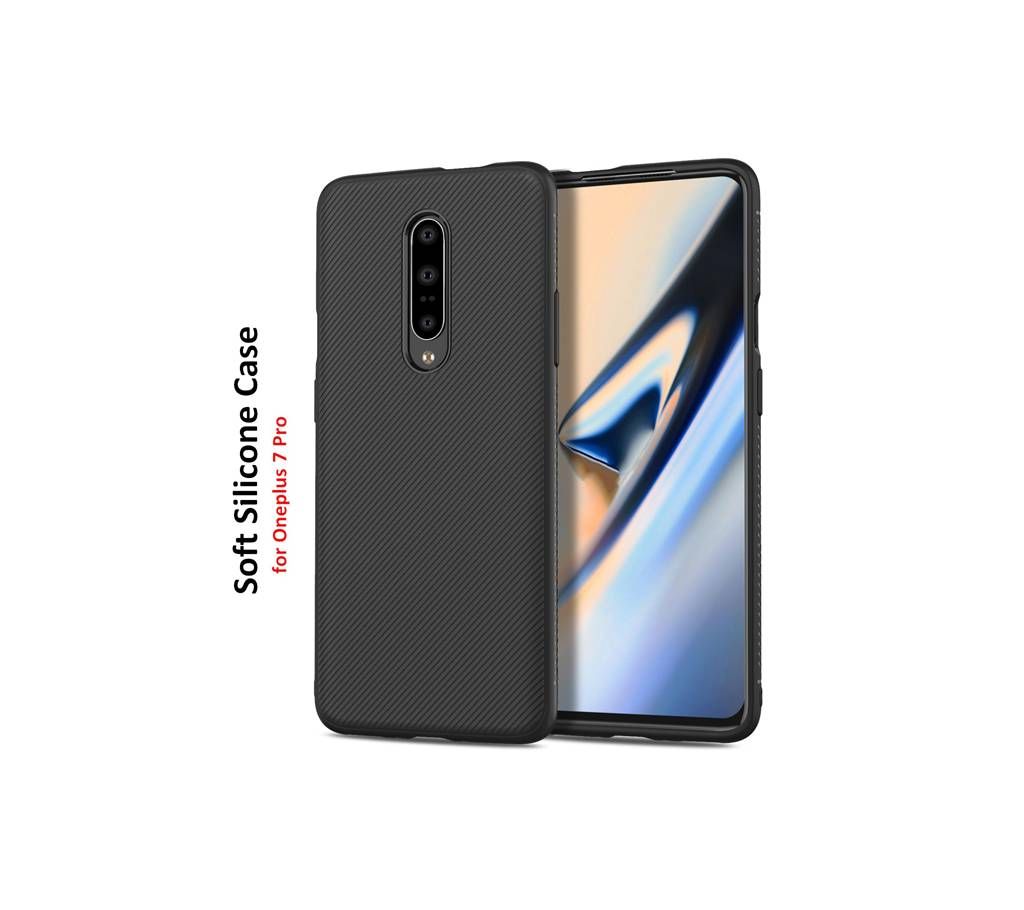 Silicon Slim Matte TPU Textured Rubber Shockproof Cover for One Plus 7 Pro