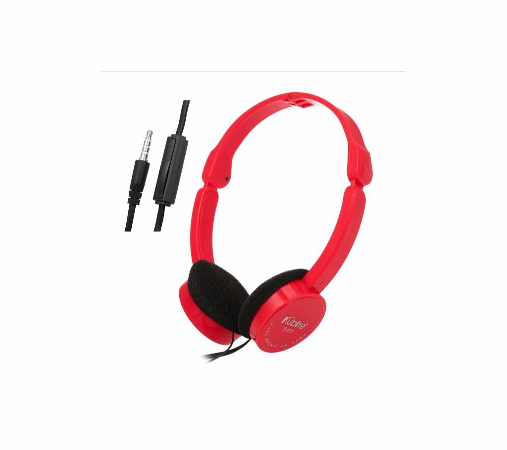KUBITE T-111 3.5mm Wired Foldable Red Portable Headphones