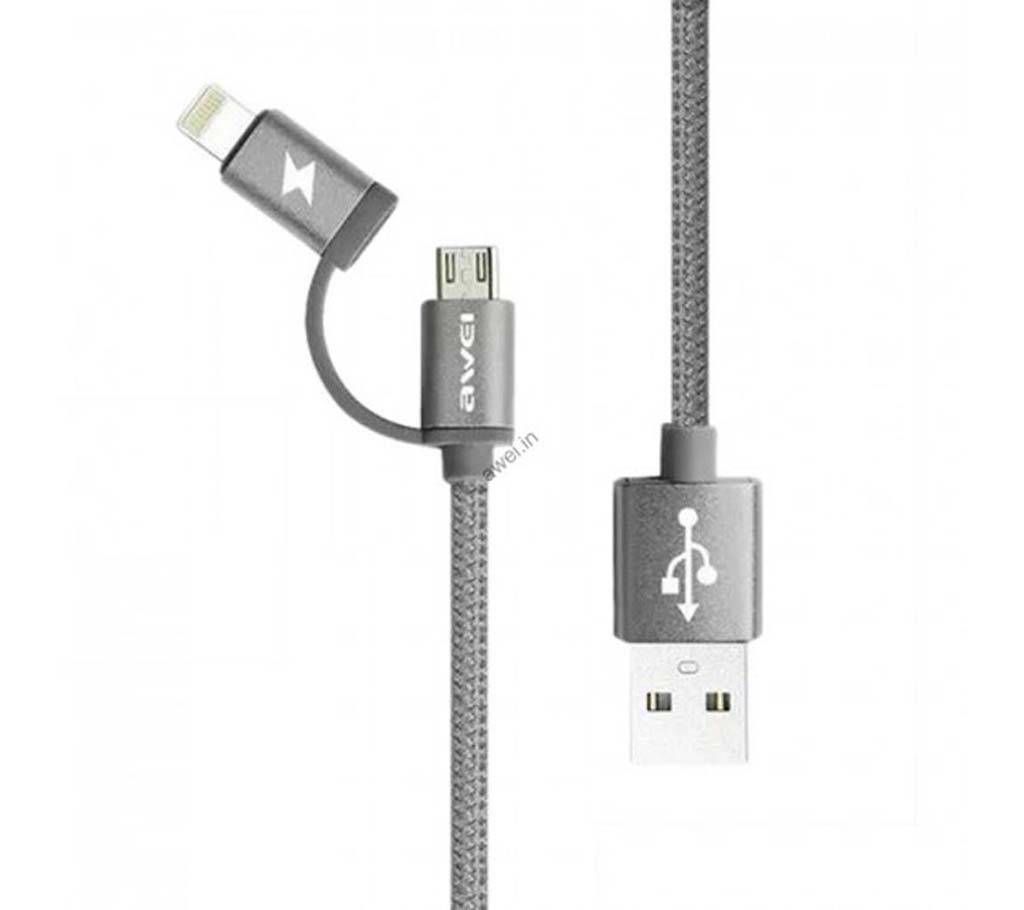 Awei Cl-930 2 in 1 micro USB cable
