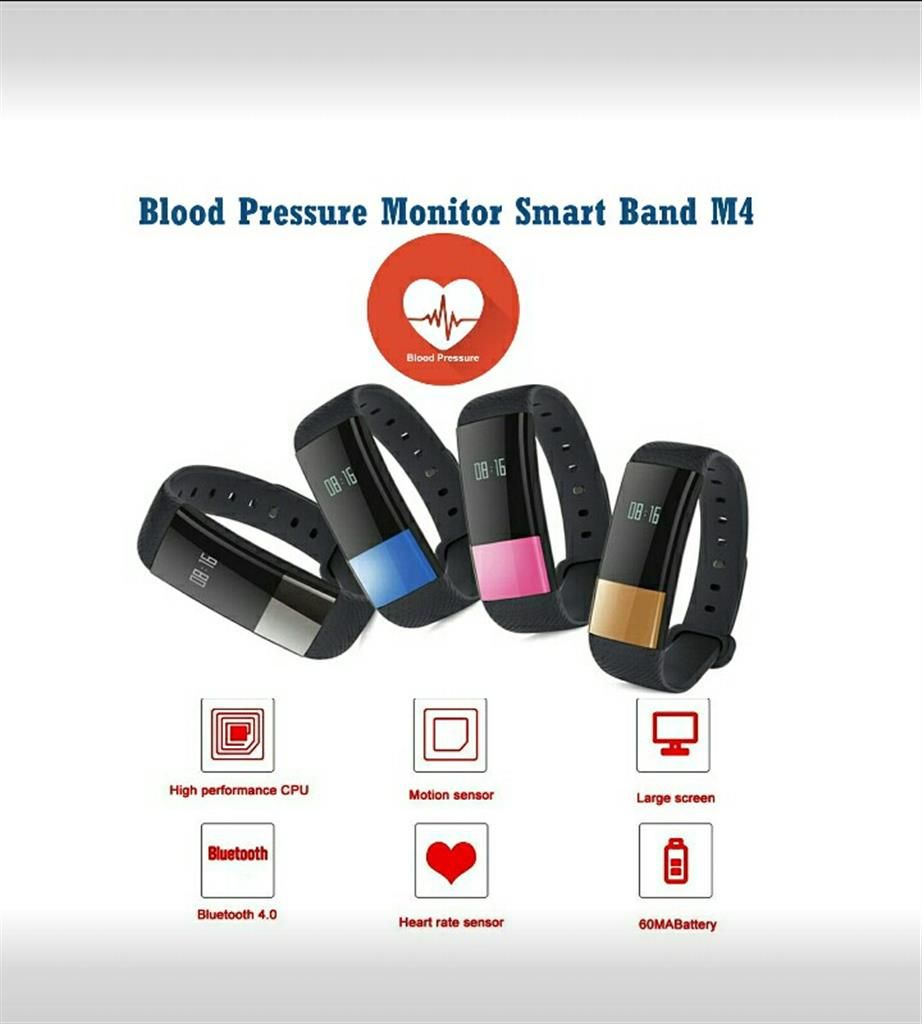 Smart Band Blood Pressure Heart Rate Monitor Wrist Watch M4