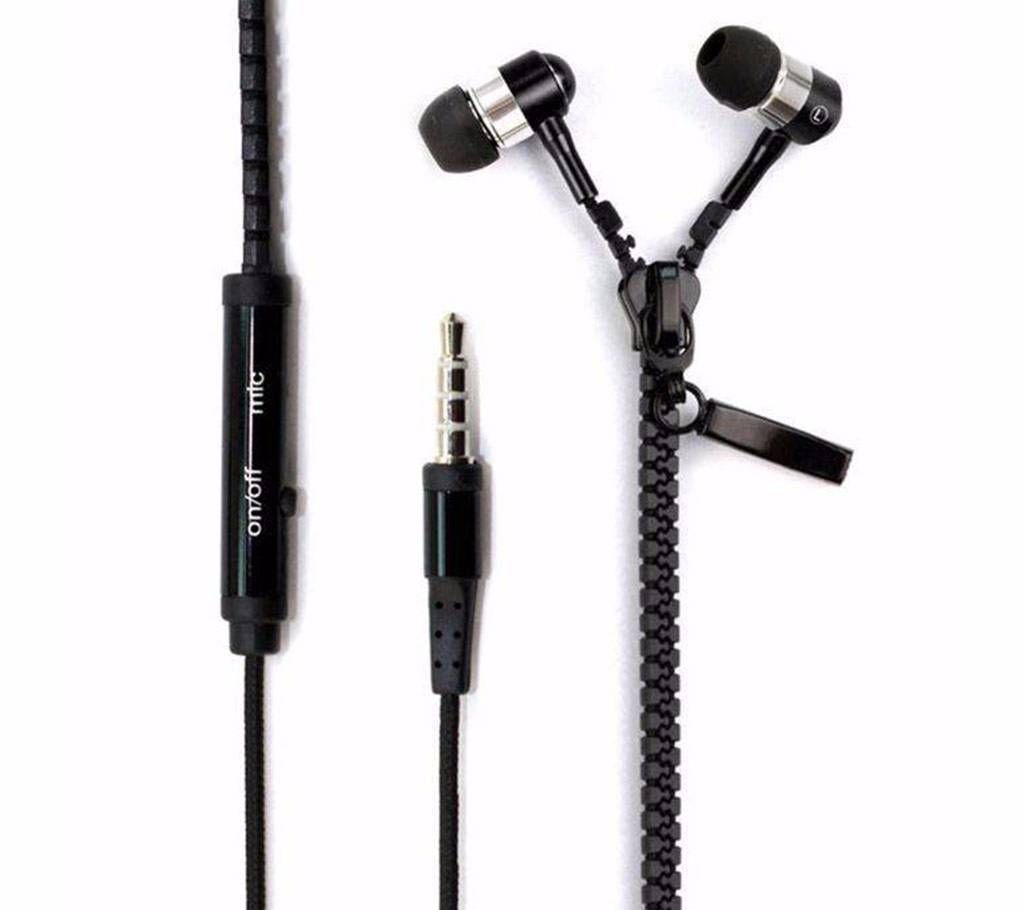 Zipper Earphone - Black