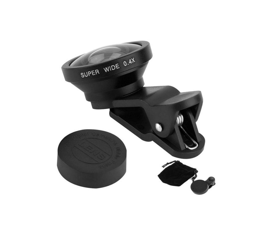 Super Wide Angel Selfie Camera Lens For Smartphones - Black