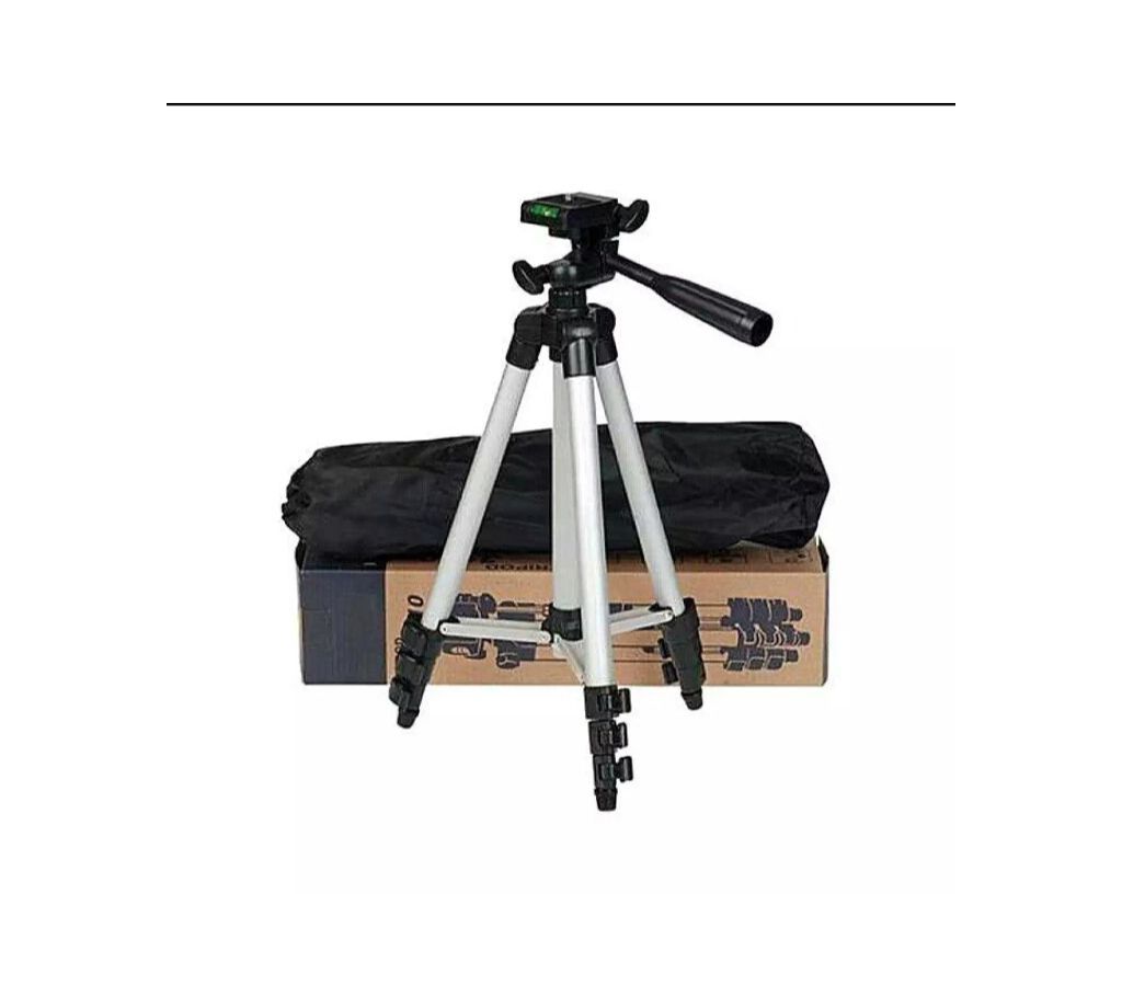 Tripod Camera and Mobile Stand - Silver and Black