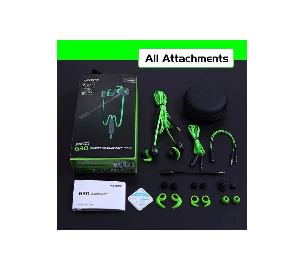 Plextone G30 PC Gaming Headset With Microphone In Ear Bass Noise Cancelling Earphone With Mic For Phone Computer Gamer PS4