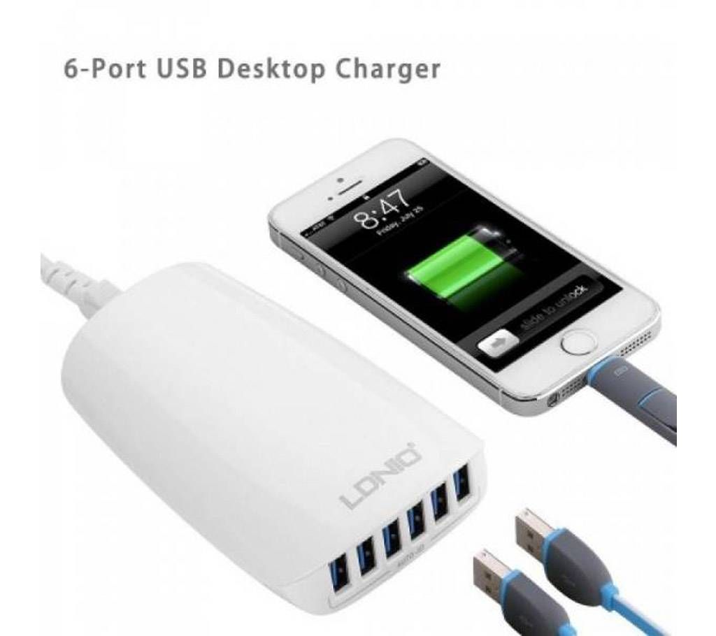 LDNIO 5.4A Auto ID 6 USB Port Desktop Charger inta