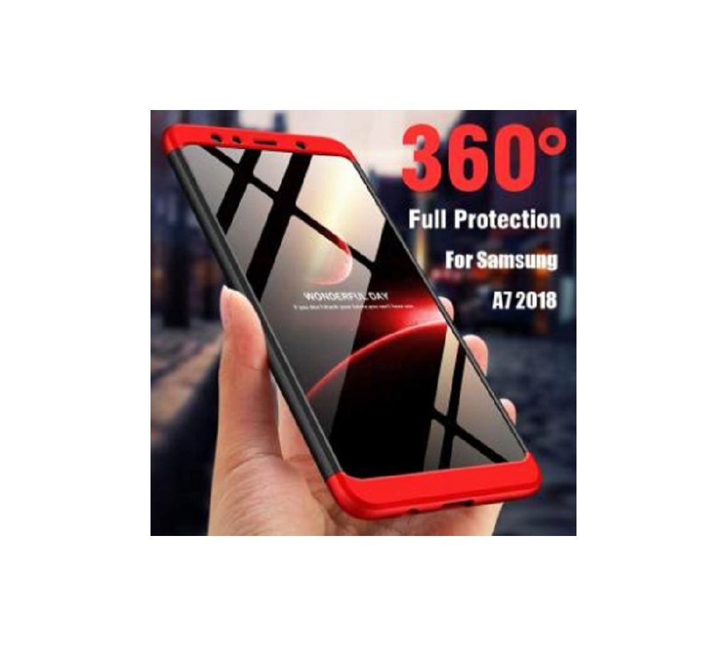 Samsung Galaxy A7 (2018) - 360 Degree Full Protection Back Cover Red GKK