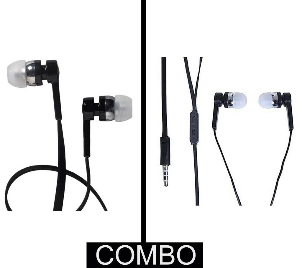 Qmobile Universal Earphone - Black combo
