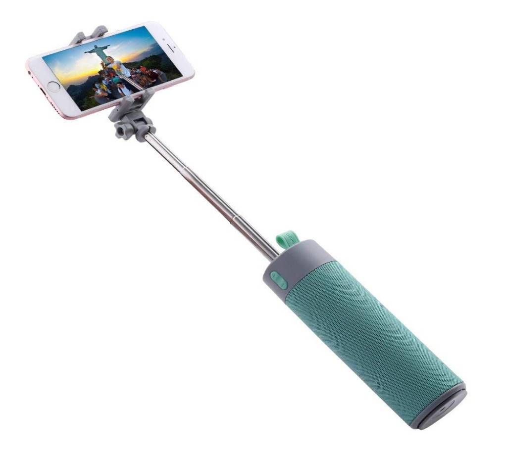 Wireless Bluetooth Portable Long Handheld Outdoor Portable Mini Selfie Stick Speaker (Gray)