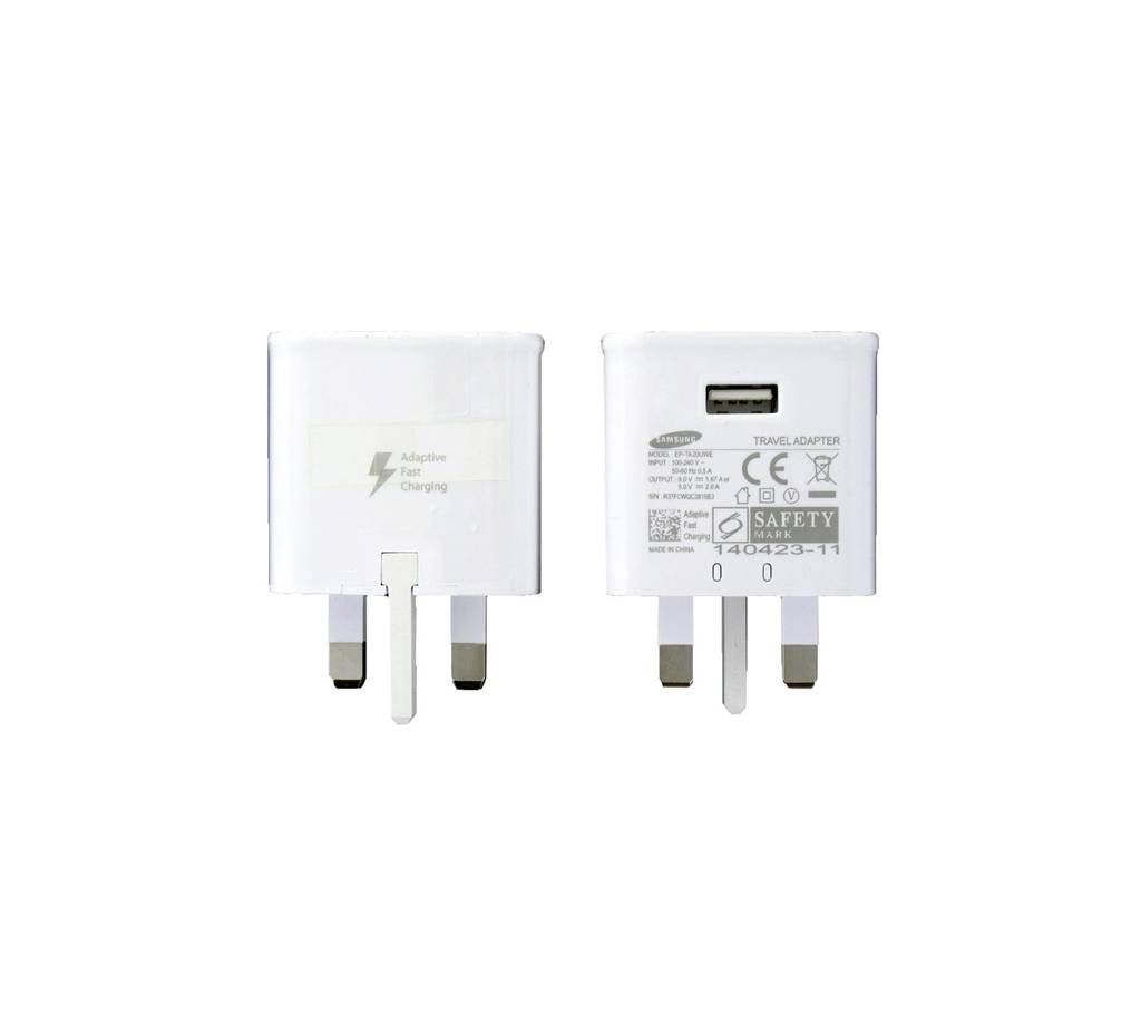 3 Pin Fast Charger with Micro USB 2.0 Cable - White