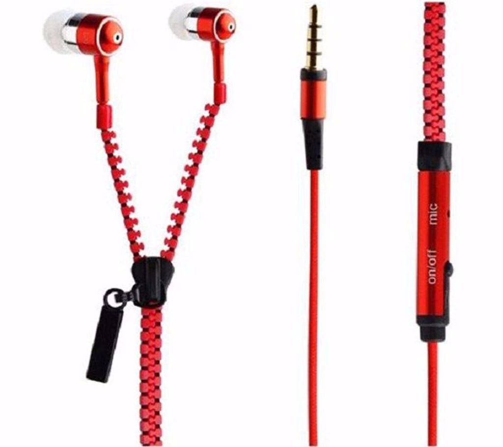 Zipper Earphone - Red