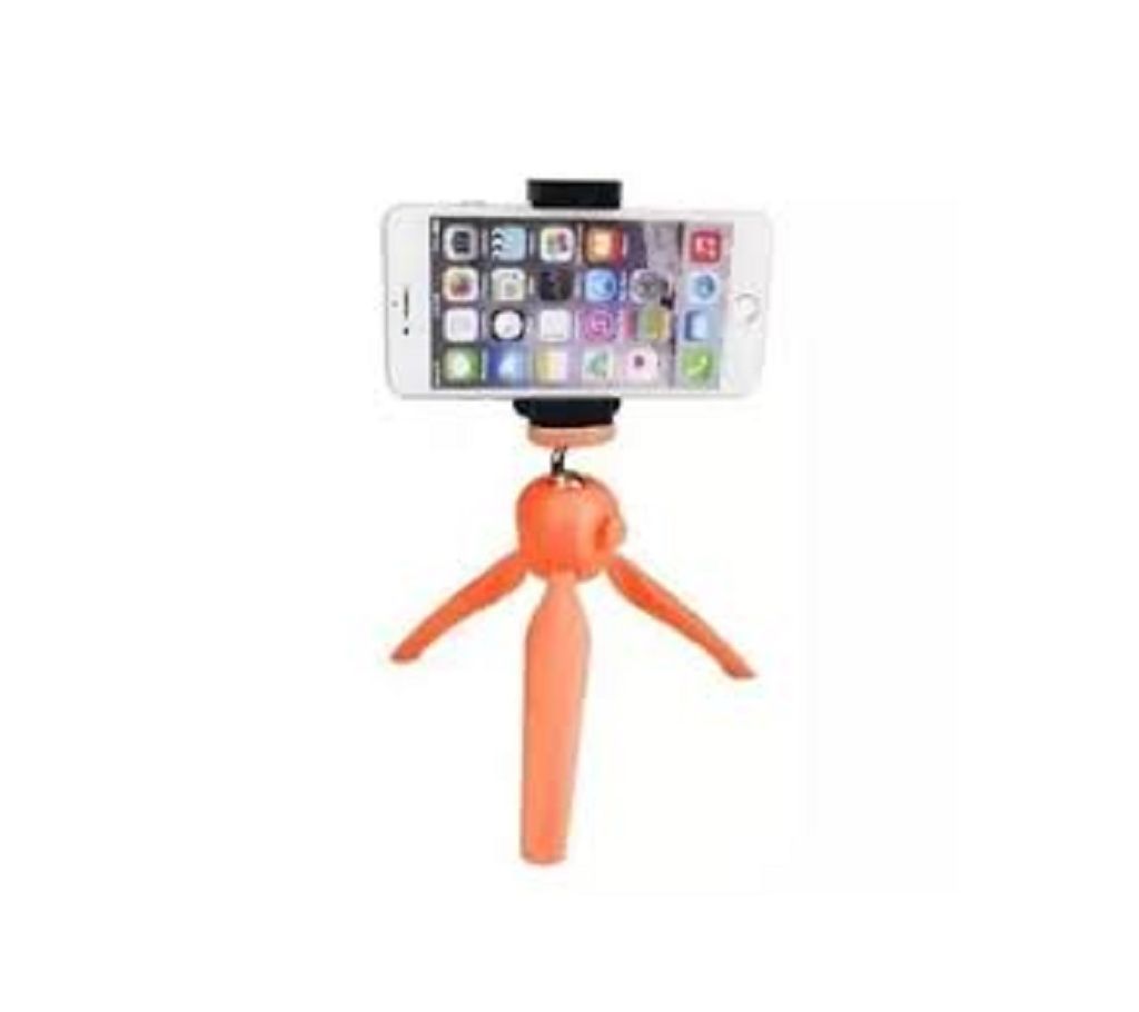 YunTeng 228 Mini Tripod with Phone Holder Clip for Smartphone - Orange