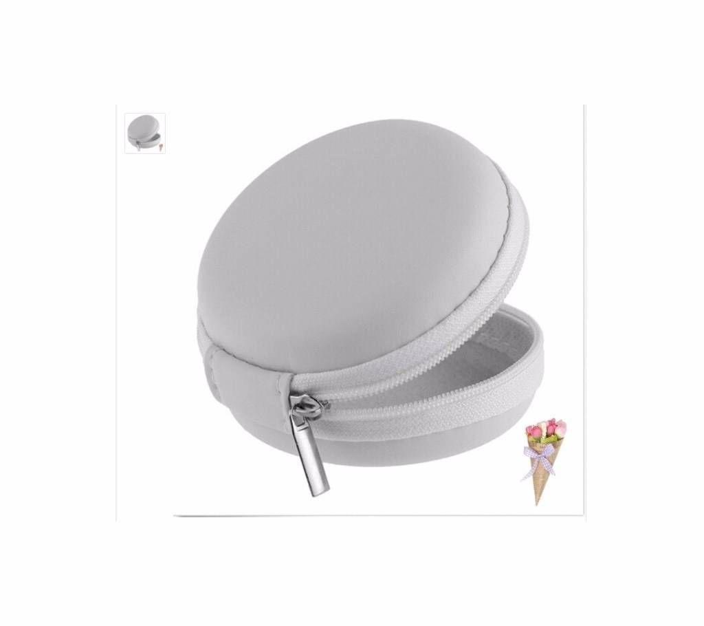 PU Leather Earphone Storage Bag Protective USB Cable Organizer