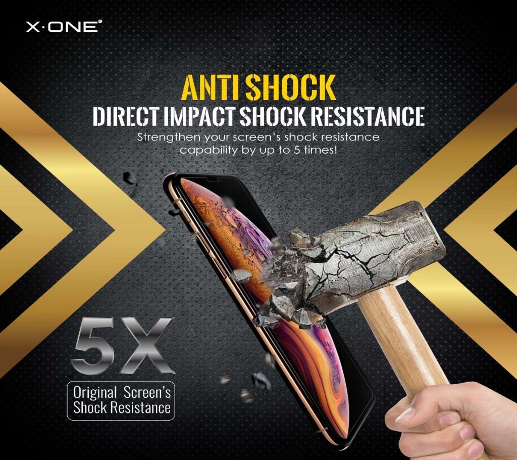 Worlds Toughest Anti-Shock Screen Protector, X-ONE Extreme Shock Eliminator for Apple iPhone XS (58")