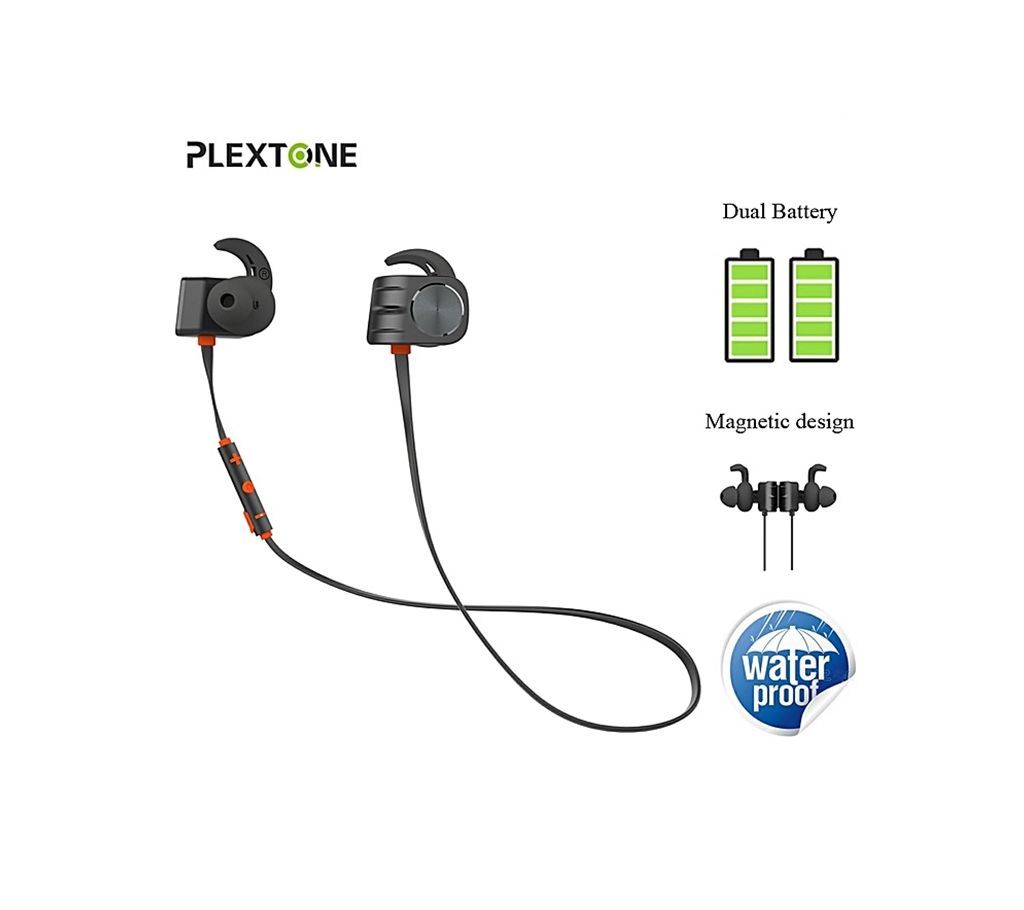 Plextone BX338 Wireless Headphone Bluetooth IPX5 Waterproof Stereo Earbuds With Mic