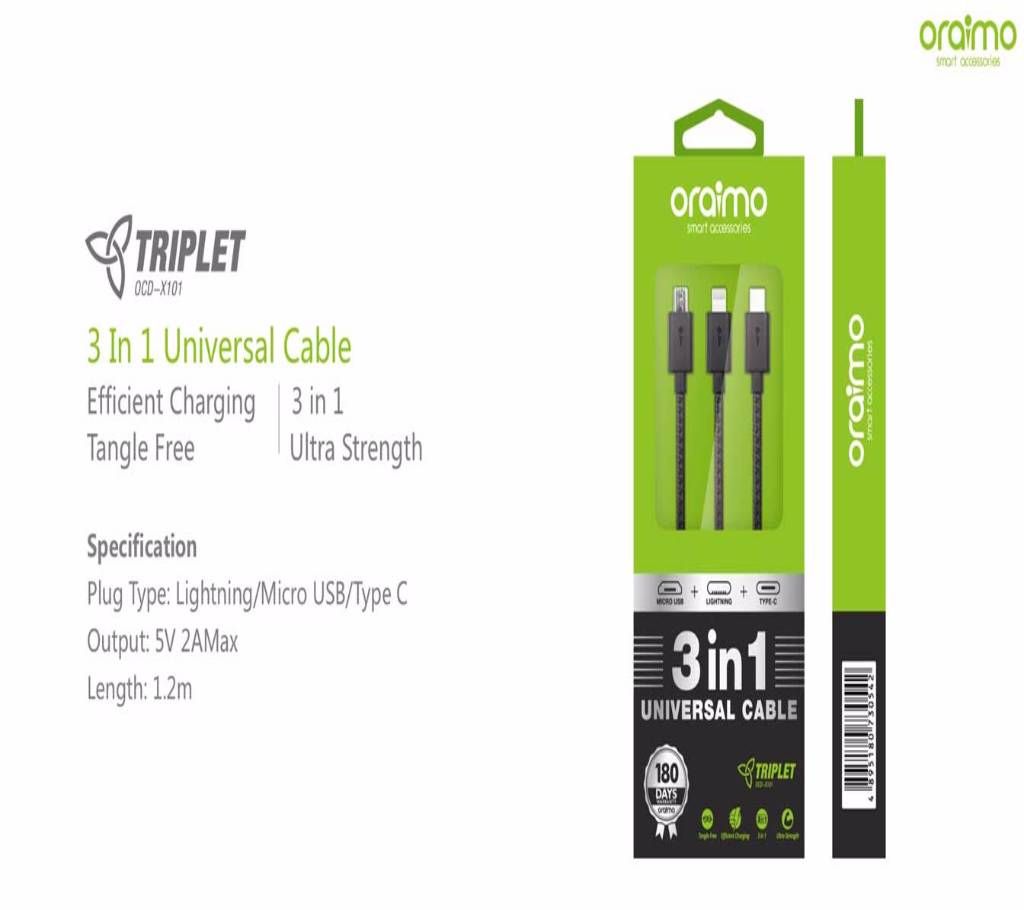 Oraimo OCD-X101 Triplet USB Cable