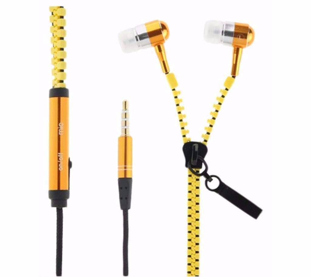 Zipper Earphone -Yellow