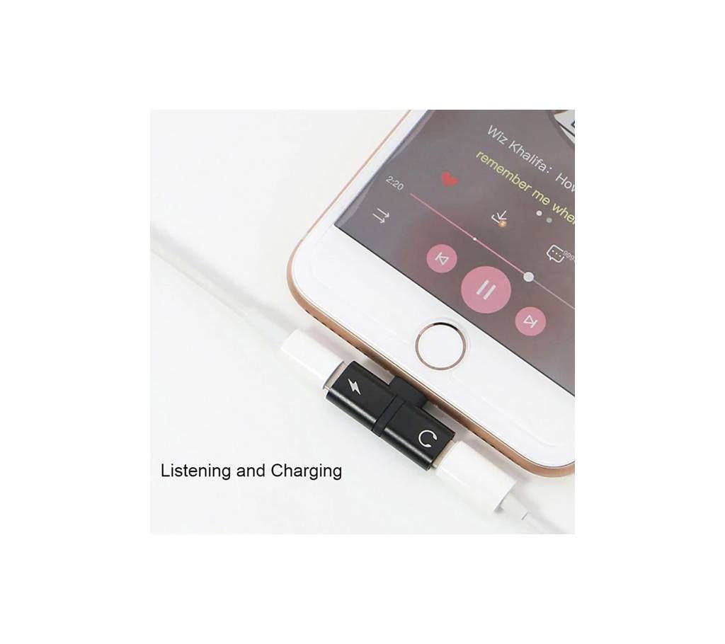 Charger Splitter Adapter Earphone 2in1 BF1 for Apple iPhone
