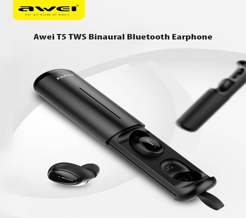 Awei T5 True Wireless Earbuds With Charging Case