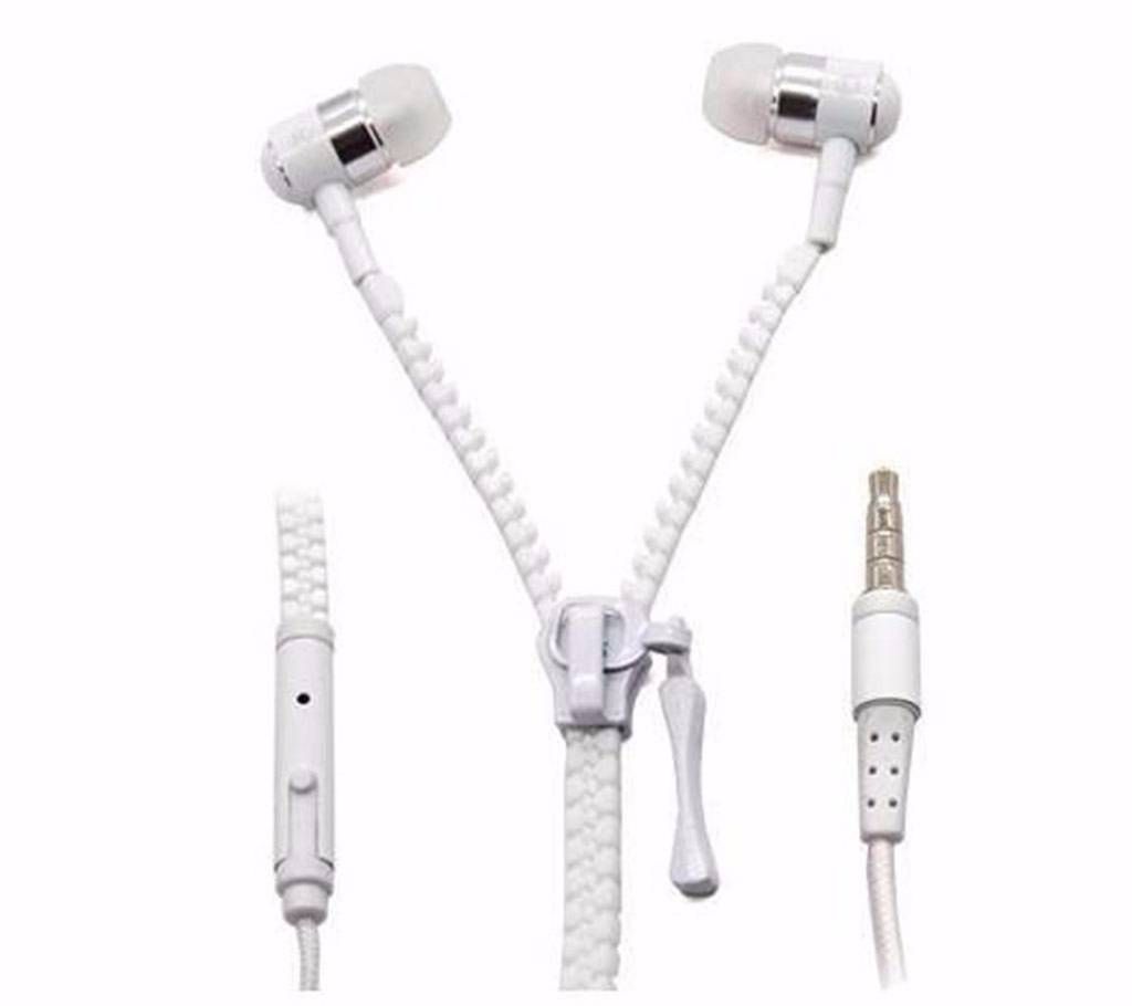 Zipper Earphone - White