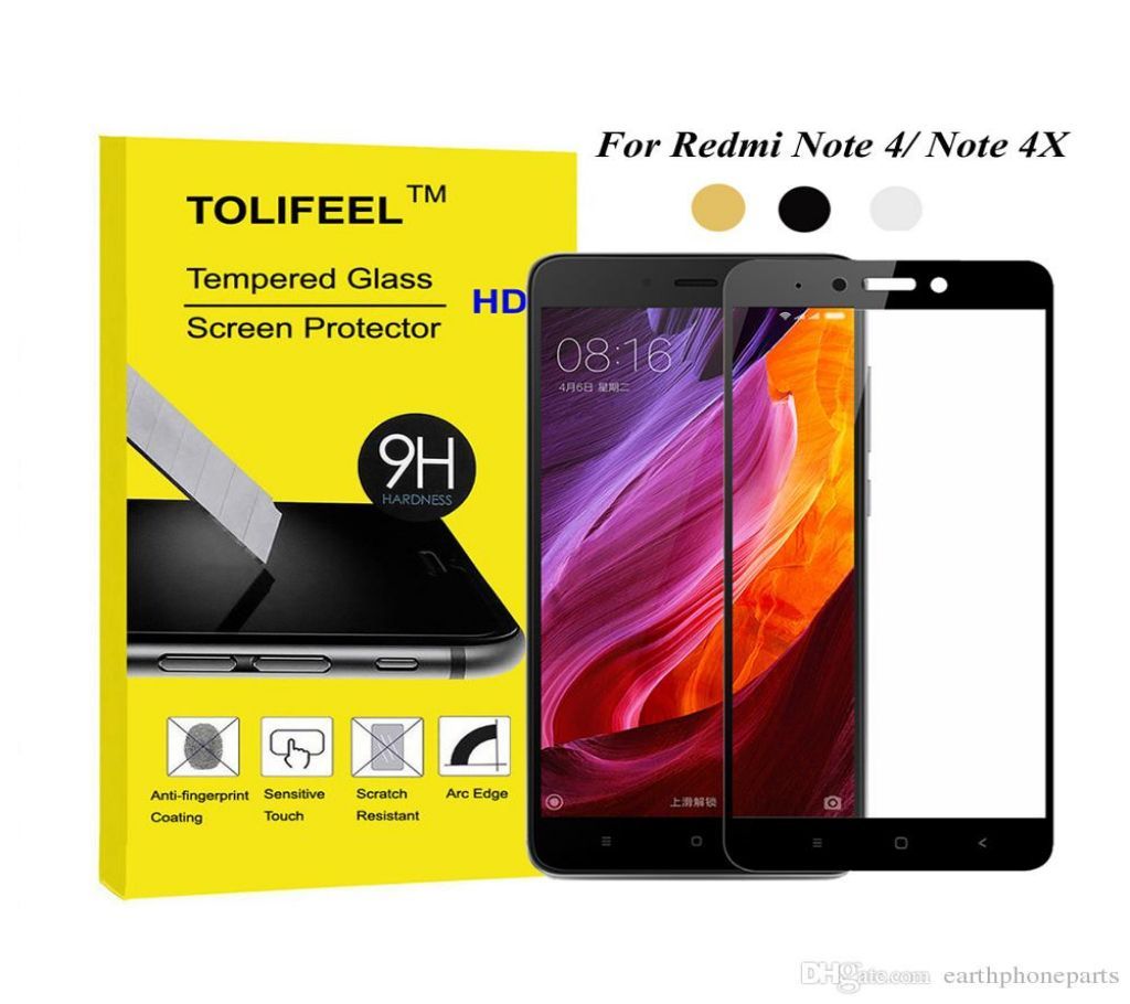 Redmi Note 4 Full Curved Tempered Glass - White