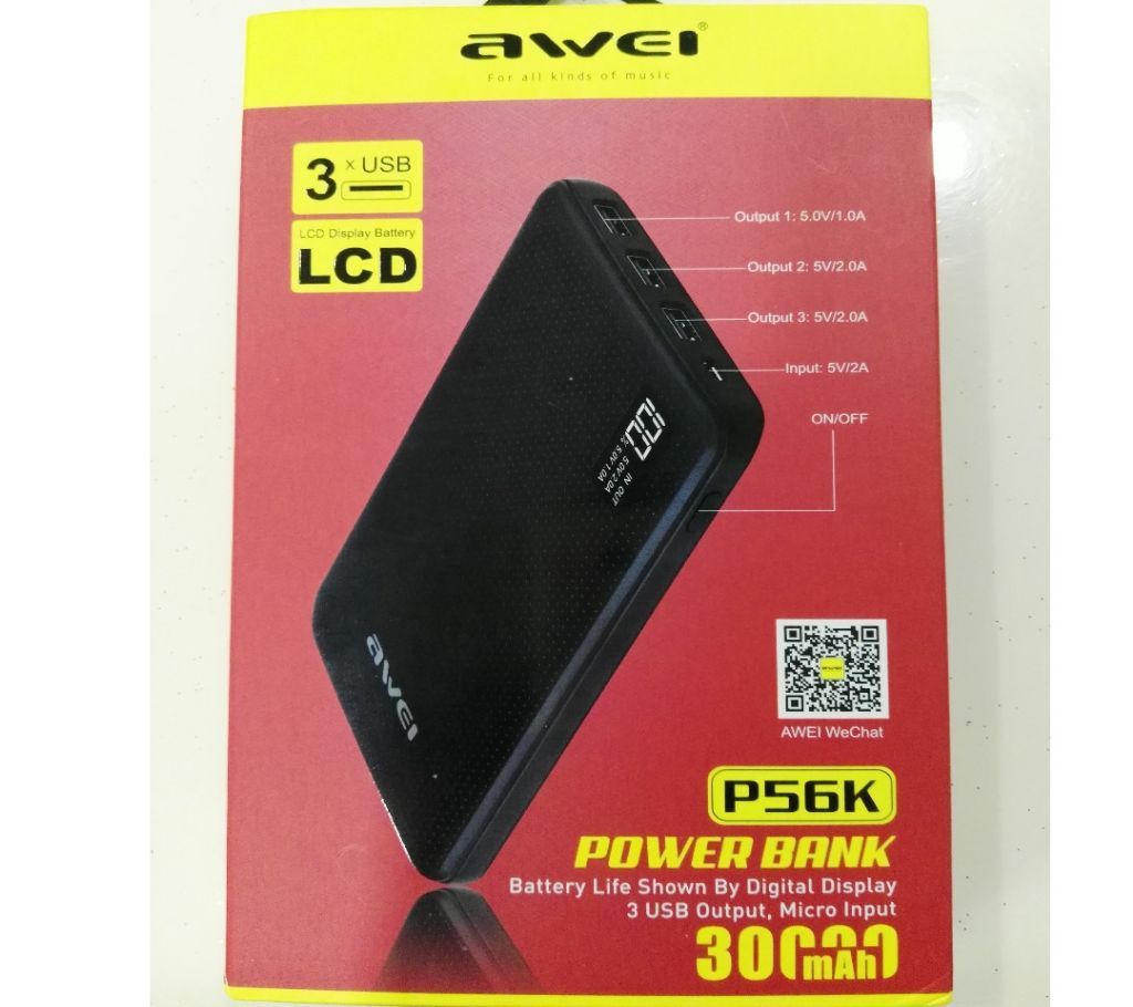 P56K Power Bank 30000mAh - Black