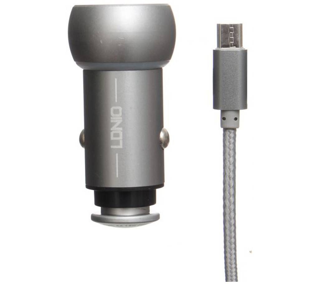 Ldnio C401 Car Charger with Android Cable - Silver