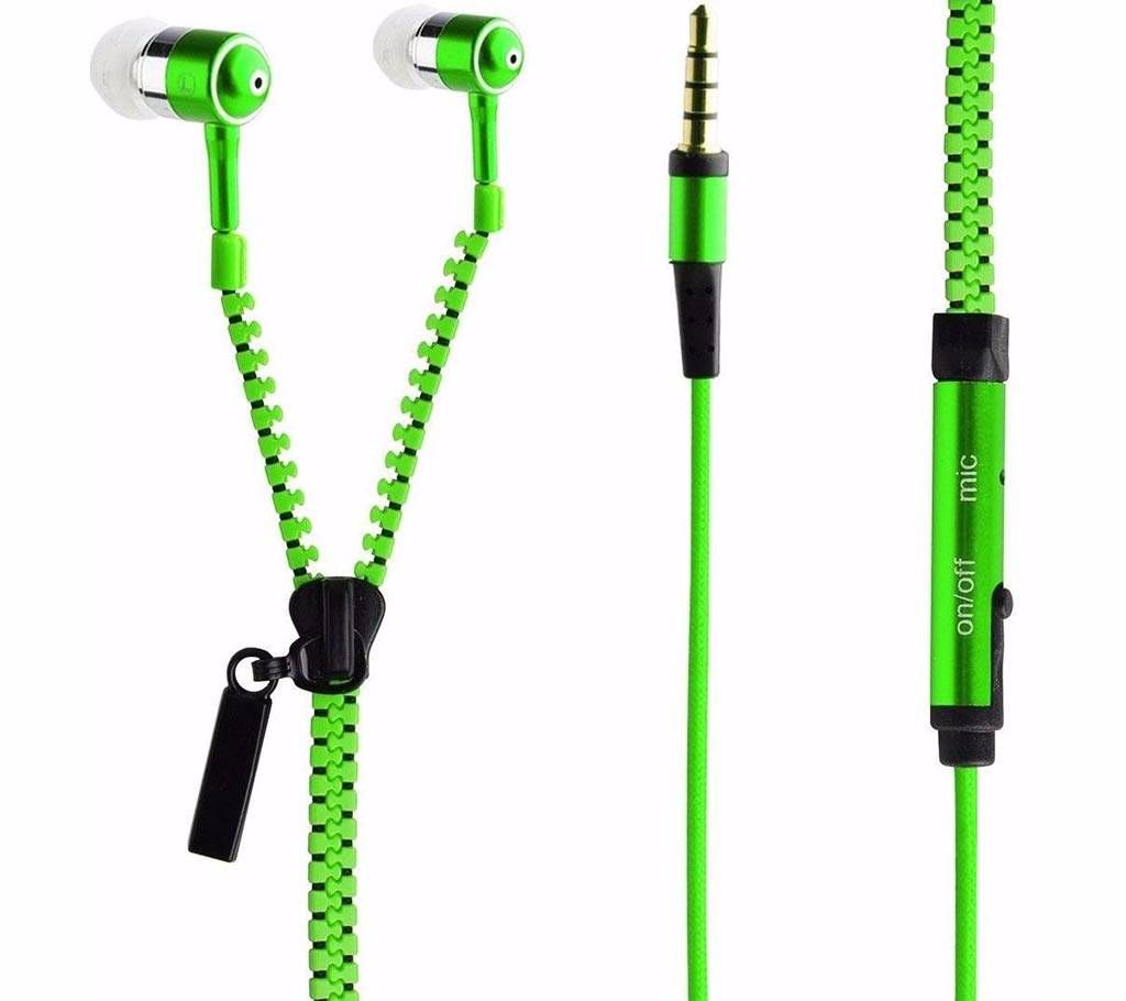 Zipper Earphone - Green