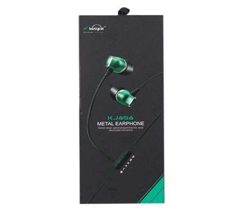 KJ-606 In-Ear Earphone - Green and Black