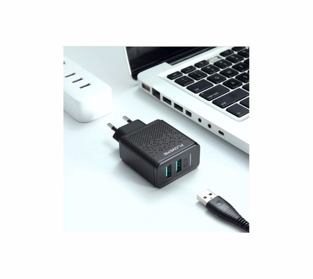 FLOVEME Dual USB  5V 2.4A Fast Charging Wall Charger Lighting Adapter