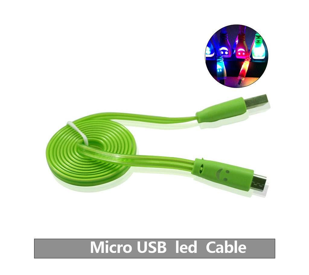 Micro USB LED Cable Synchronization Data Charger Device Cable - 1m 
