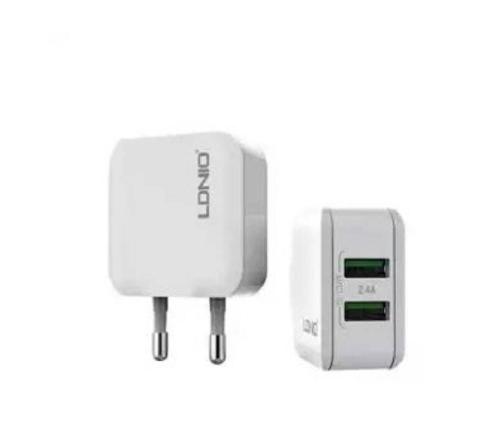 LDNIO Dual USB 2.4A Travel Charger - White