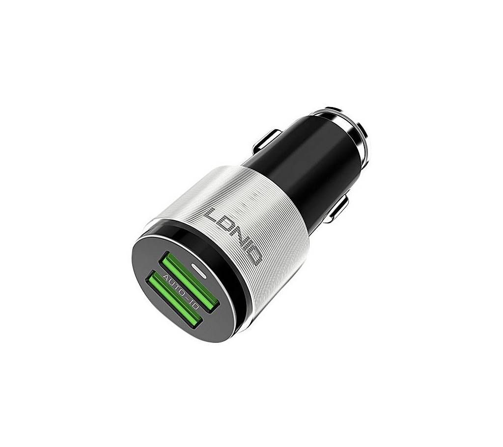 Ldnio C403 Dual USB Port 4.2A High Speed Car USB Charger With Micro Cable - Black