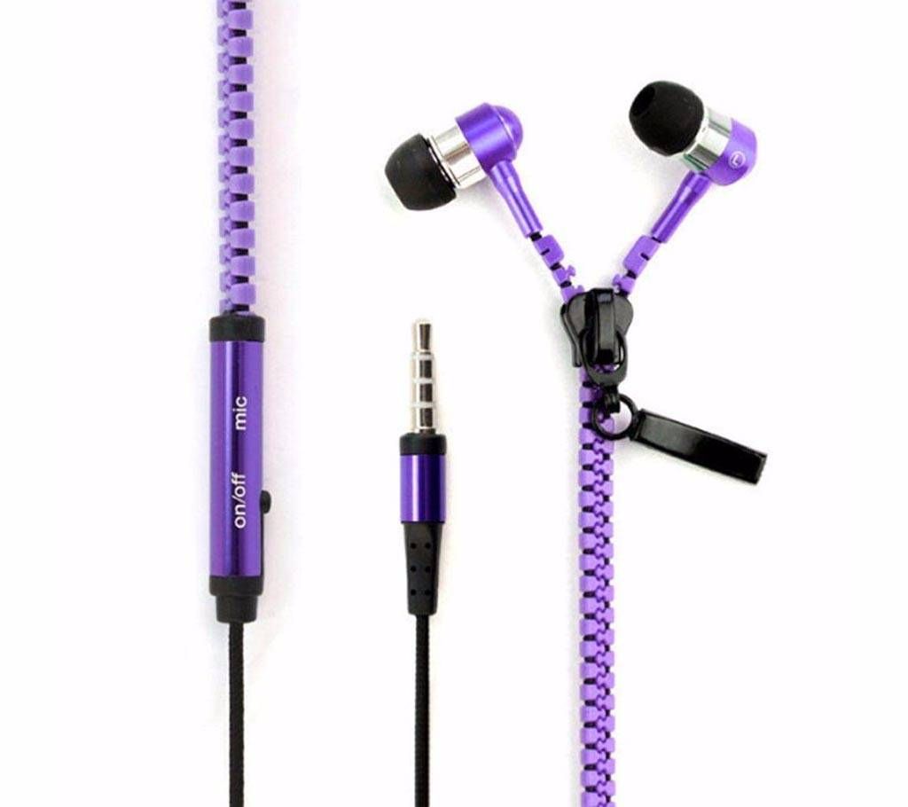 Zipper Earphone -Parple