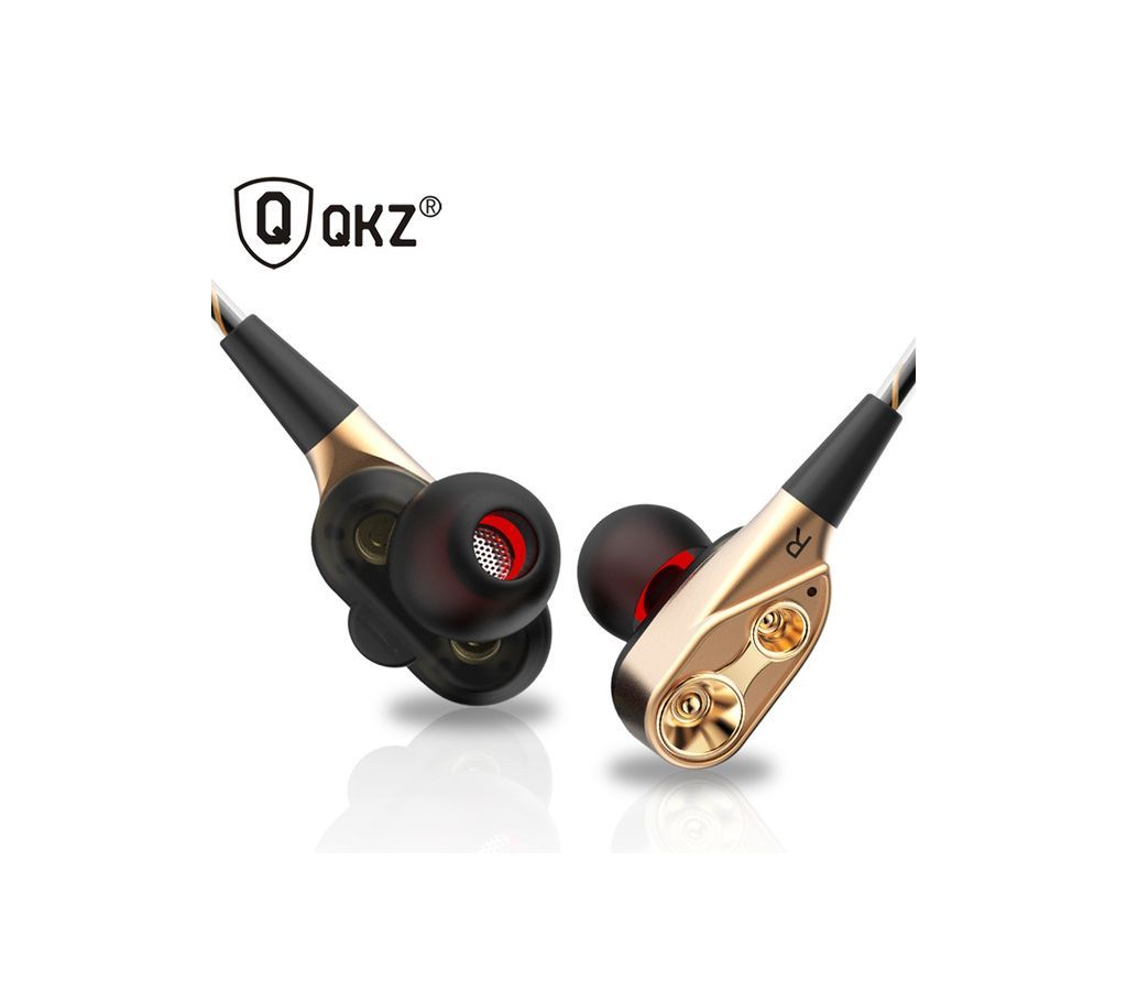 QKZ Ck8 Wired Dual Moving Coil Heavy Bass Stereo In-Ear Earphone