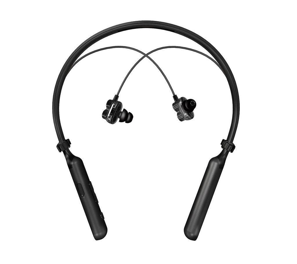 PLEXTONE BX345 Bluetooth Wireless Headphones Dual Unit HIFI Stereo Bass IPX5 Waterproof Earphone with Mic (Black)