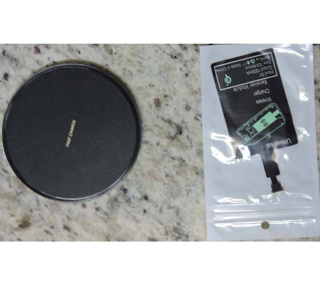 WIRELESS FAST CHARGING PAD with receiver -Black