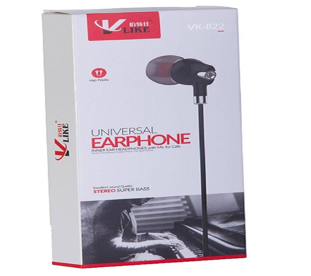 VLIKE (VK-822) Music Bass Wired Earphones