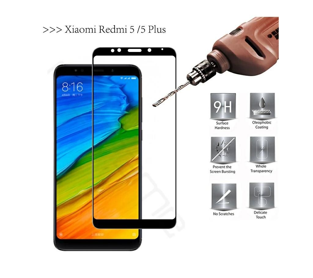 5D Glass For Xiomi Mi Redmi 5(Black)