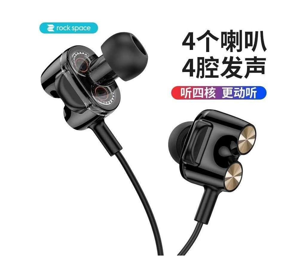 ROCK music listen to double circle music headphones black headset earphone