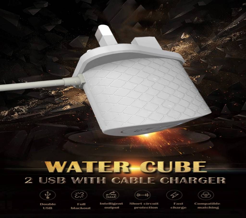 Senmaxu SMX-025 Water Cube 2 USB with Cable Charger 2.1A